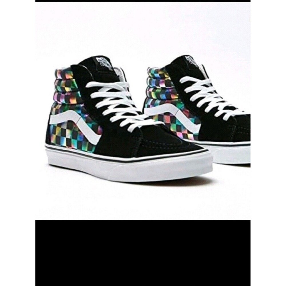 Vans Sk8-Hi Unisex Adult Sneakers with Iridescent Checker Panel.M 7/W 5.5